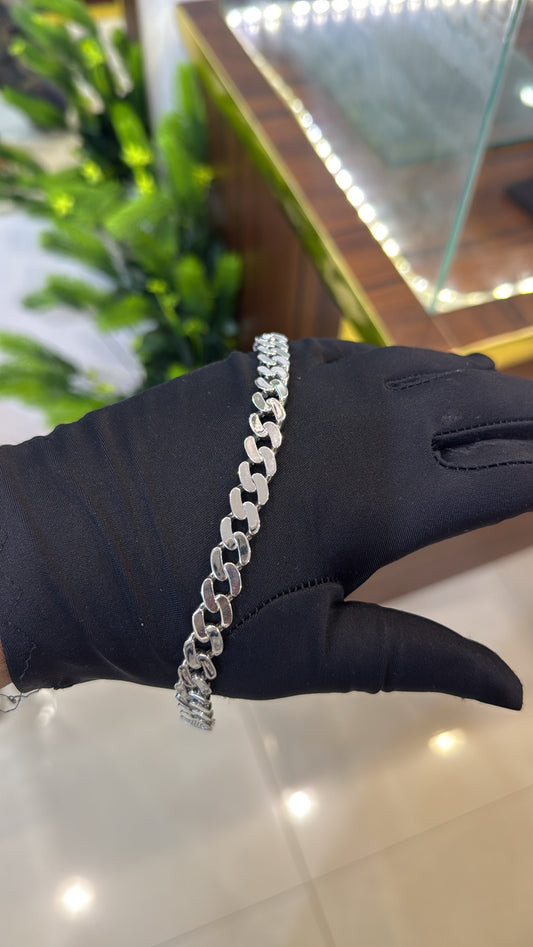 Cuban Links White Gold Bracelet