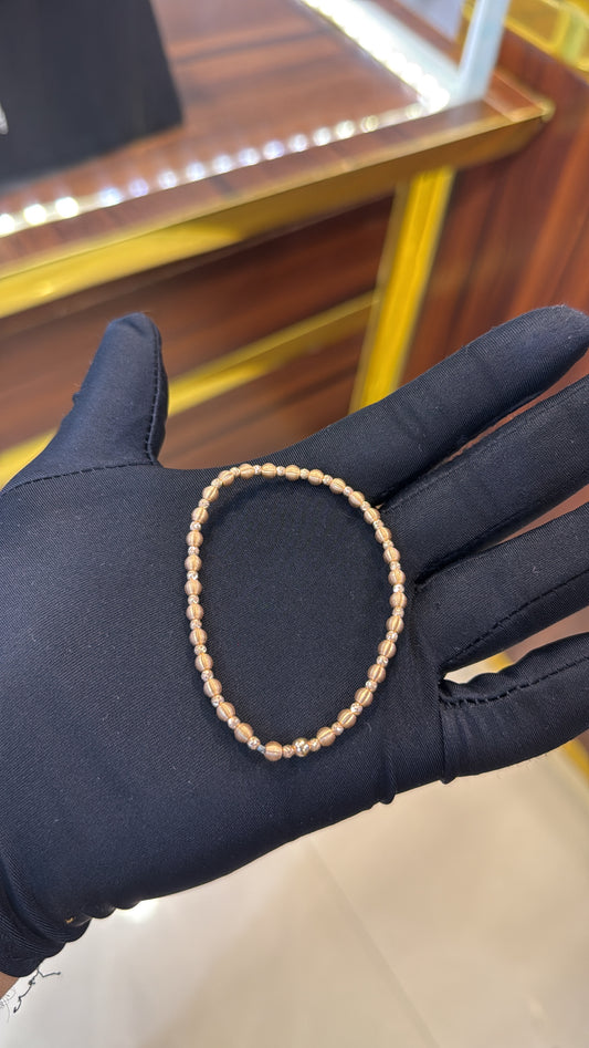 18-karat Stretch Beaded Rose Gold Bracelet